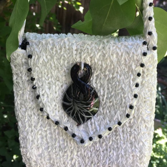 Hand Beaded Peace Sign Coin Purse | eBay Luxurious black beaded wallet